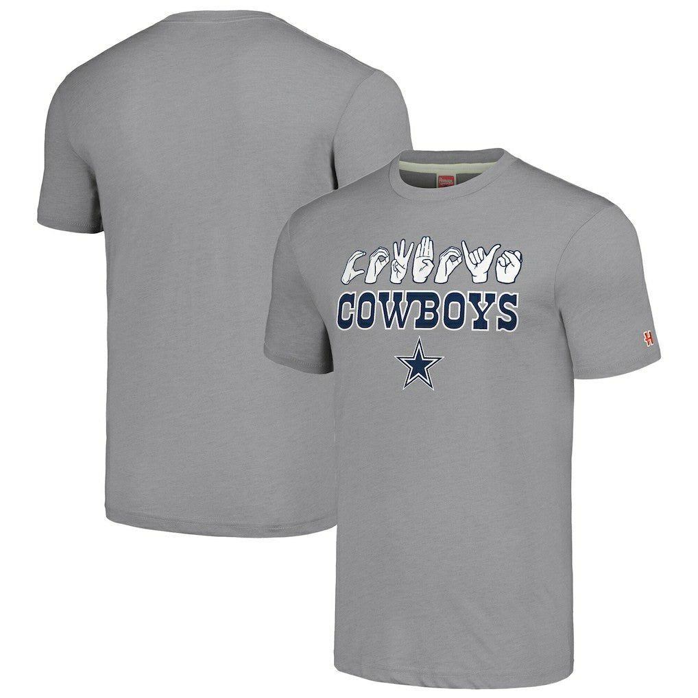 Dallas Cowboys Homage Unisex The NFL ASL Collection by Love Sign American Sign Language T-Shirt - Gray outlet