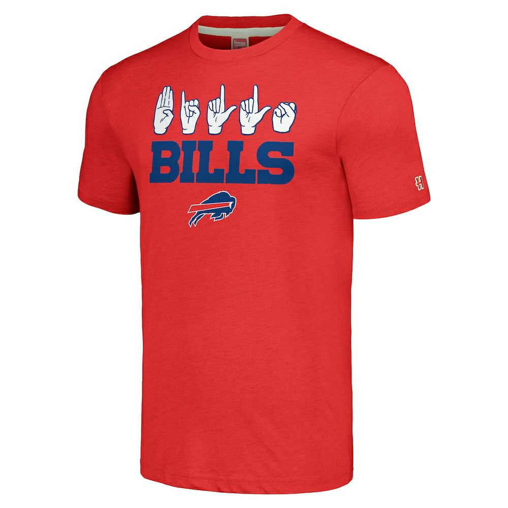 Buffalo Bills Homage Unisex The NFL ASL Collection by Love Sign American Sign Language T-Shirt - Red outlet