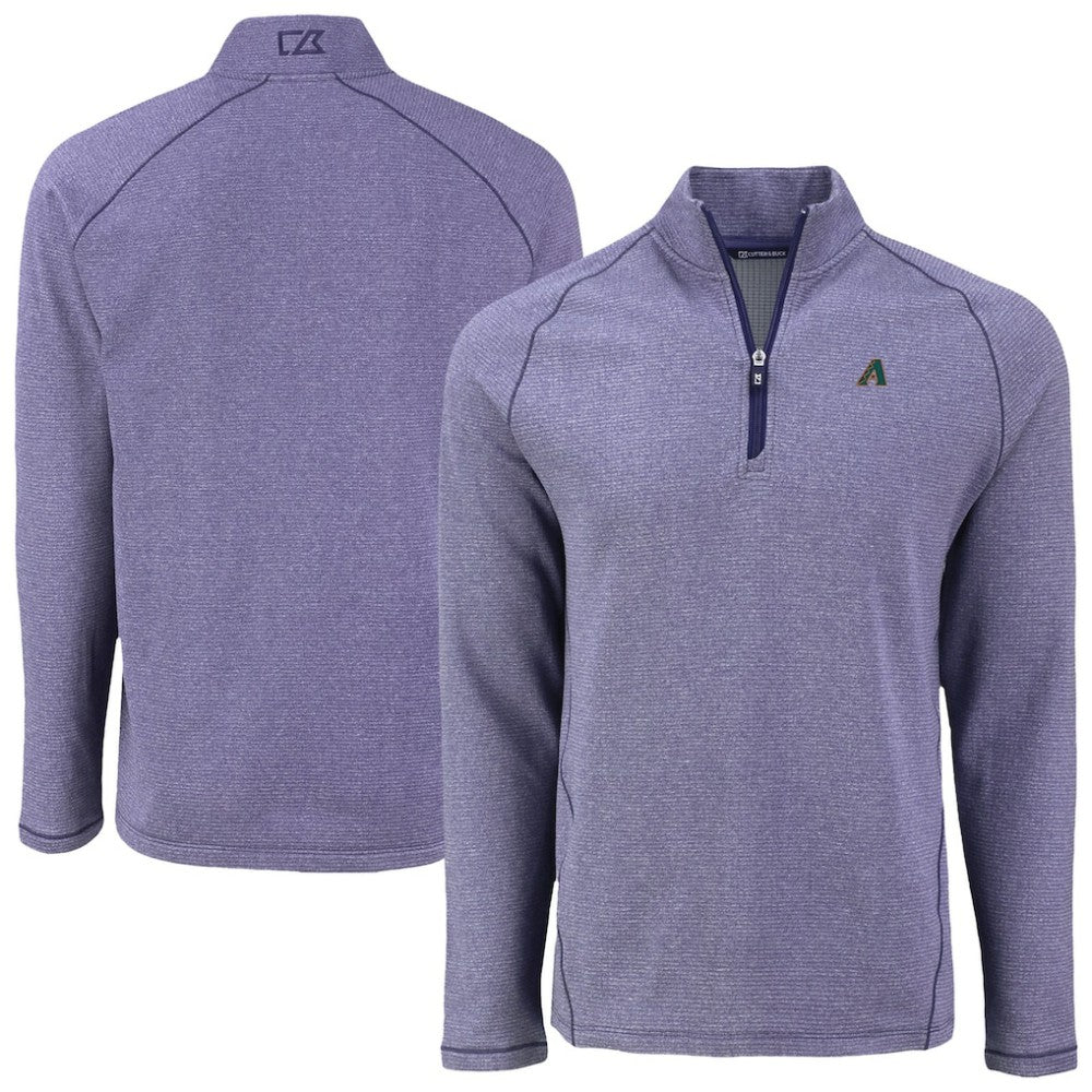 Arizona Diamondbacks Cutter & Buck Peshastin Eco Fleece Recycled Raglan Quarter-Zip Top - Heather Purple