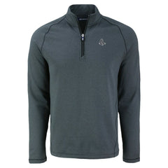Boston Red Sox Cutter & Buck Peshastin Eco Fleece Recycled Raglan Quarter-Zip Top - Heather Black