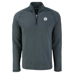 Milwaukee Brewers Cutter & Buck Peshastin Eco Fleece Recycled Raglan Quarter-Zip Top - Heather Black