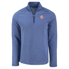 New York Yankees Cutter & Buck Peshastin Eco Fleece Recycled Raglan Quarter-Zip Top - Heather Blue