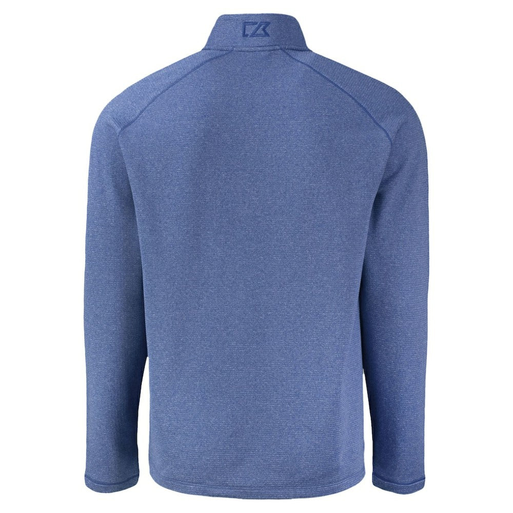 New York Yankees Cutter & Buck Peshastin Eco Fleece Recycled Raglan Quarter-Zip Top - Heather Blue