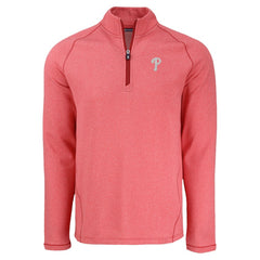 Philadelphia Phillies Cutter & Buck Peshastin Eco Fleece Recycled Raglan Quarter-Zip Top - Heather Red
