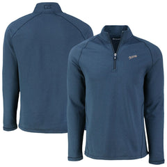 San Diego Padres Cutter & Buck Peshastin Eco Fleece Recycled Raglan Quarter-Zip Top - Heather Navy
