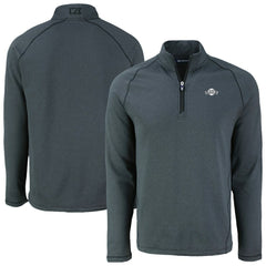 San Francisco Giants Cutter & Buck Peshastin Eco Fleece Recycled Raglan Quarter-Zip Top - Heather Black
