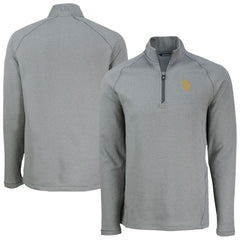 San Diego Padres Cutter & Buck Peshastin Eco Fleece Recycled Raglan Quarter-Zip Top - Heather Gray