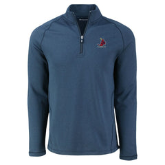 St. Louis Cardinals Cutter & Buck Peshastin Eco Fleece Recycled Raglan Quarter-Zip Top - Heather Navy