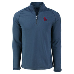 St. Louis Cardinals Cutter & Buck Peshastin Eco Fleece Recycled Raglan Quarter-Zip Top - Heather Navy