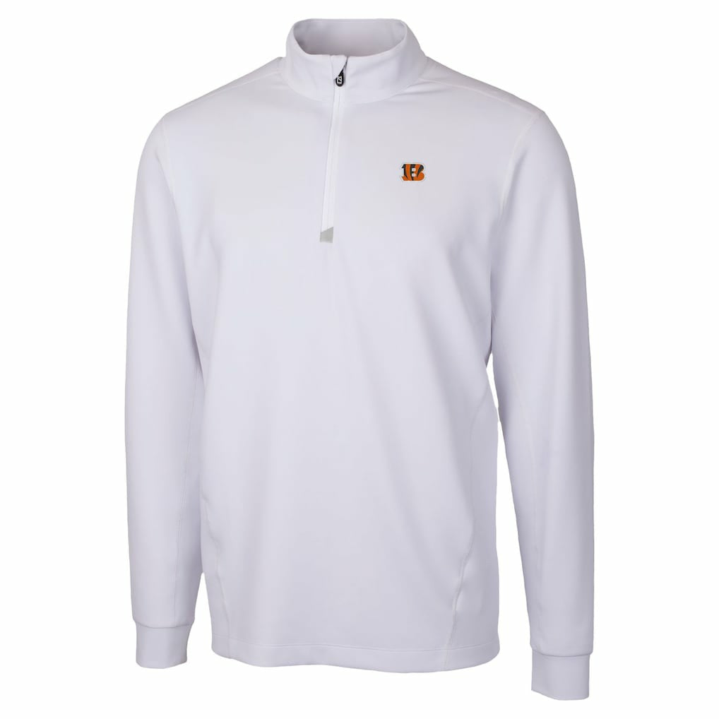Cincinnati Bengals Cutter & Buck Traverse Stretch Quarter-Zip Top - White cheap