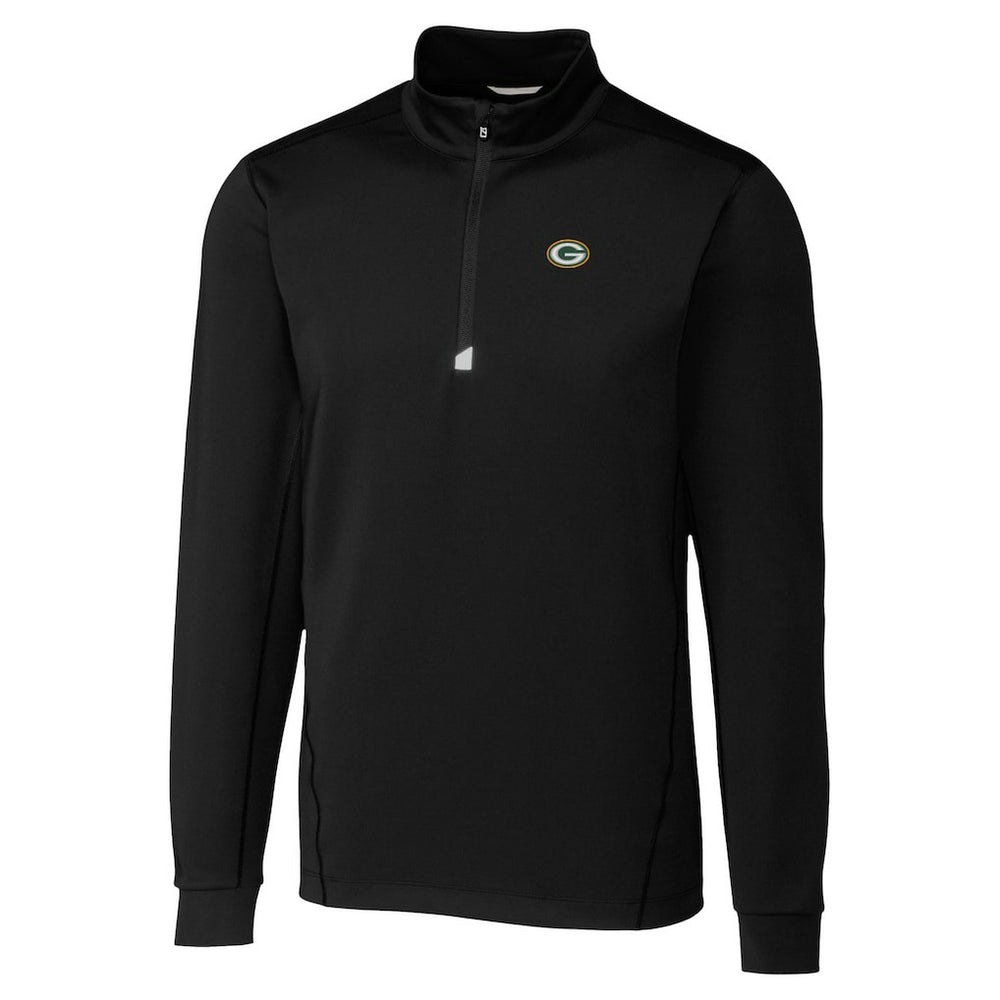 Green Bay Packers Cutter & Buck Traverse Stretch Quarter-Zip Top - Black for sale