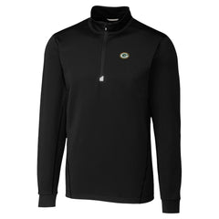 Green Bay Packers Cutter & Buck Traverse Stretch Quarter-Zip Top - Black for sale