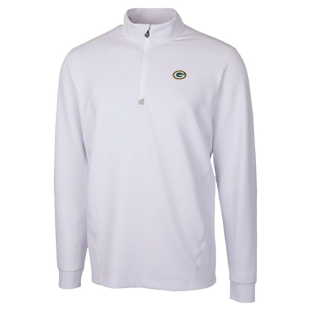Green Bay Packers Cutter & Buck Traverse Stretch Quarter-Zip Top - White for sale