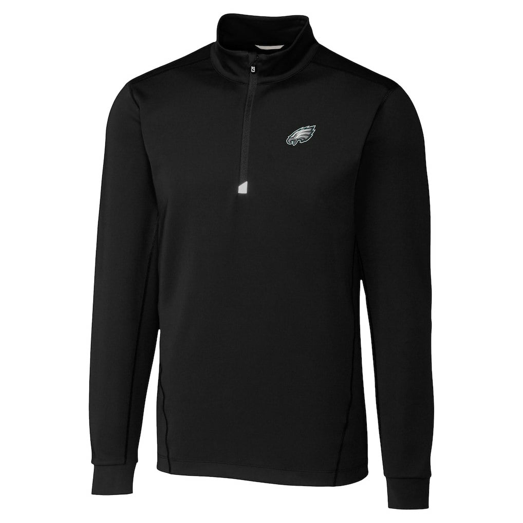 Philadelphia Eagles Cutter & Buck Traverse Stretch Quarter-Zip Top - Black discount