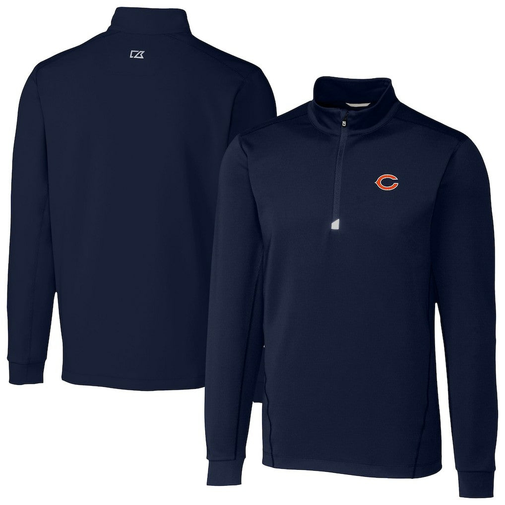 Chicago Bears Cutter & Buck Traverse Stretch Quarter-Zip Top - Navy cheap