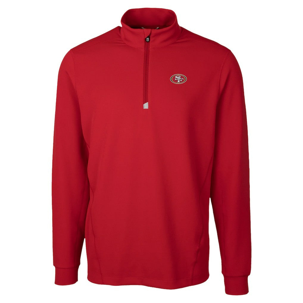 San Francisco 49ers Cutter & Buck Traverse Stretch Quarter-Zip Top - Red cheap