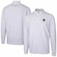 Las Vegas Raiders Cutter & Buck Traverse Stretch Quarter-Zip Top - White cheap
