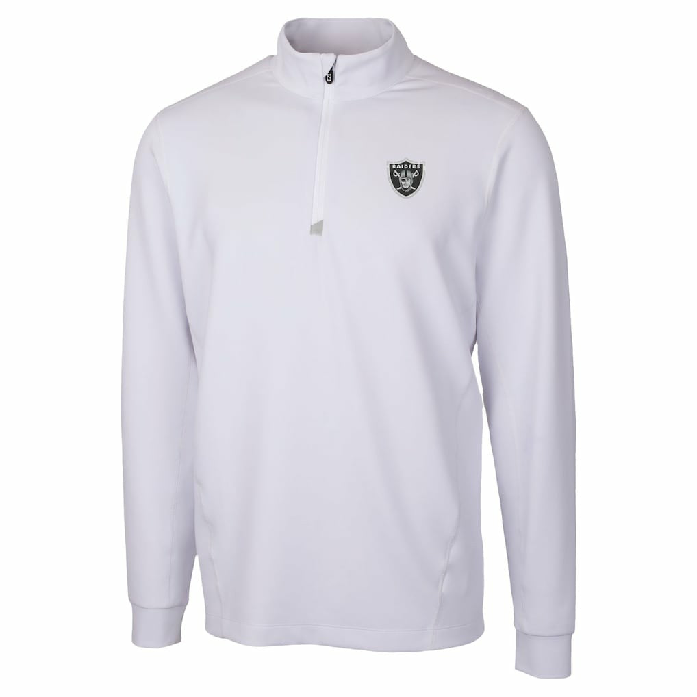 Las Vegas Raiders Cutter & Buck Traverse Stretch Quarter-Zip Top - White cheap
