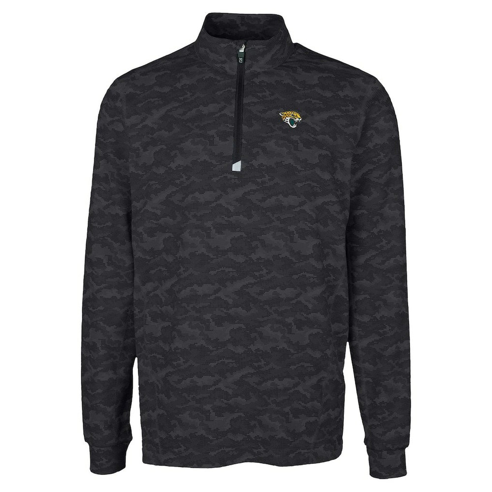 Jacksonville Jaguars Cutter & Buck Traverse Camo Print Stretch Quarter-Zip Top - Black on sale