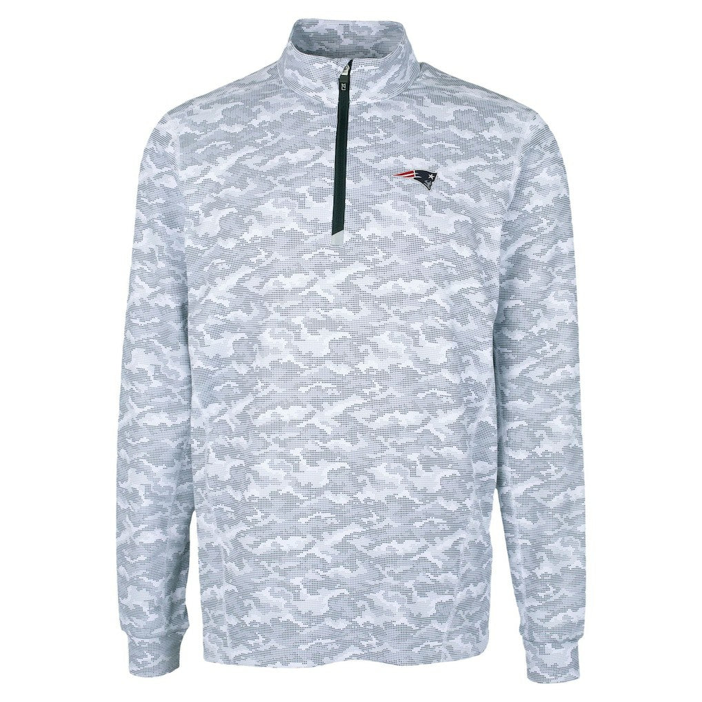 New England Patriots Cutter & Buck Traverse Camo Print Stretch Quarter-Zip Top - Charcoal cheap