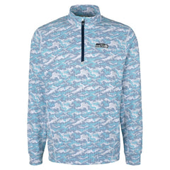 Seattle Seahawks Cutter & Buck Traverse Camo Print Stretch Quarter-Zip Top - Navy sale