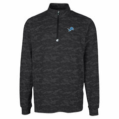 Detroit Lions Cutter & Buck Traverse Camo Print Stretch Quarter-Zip Top - Black discount