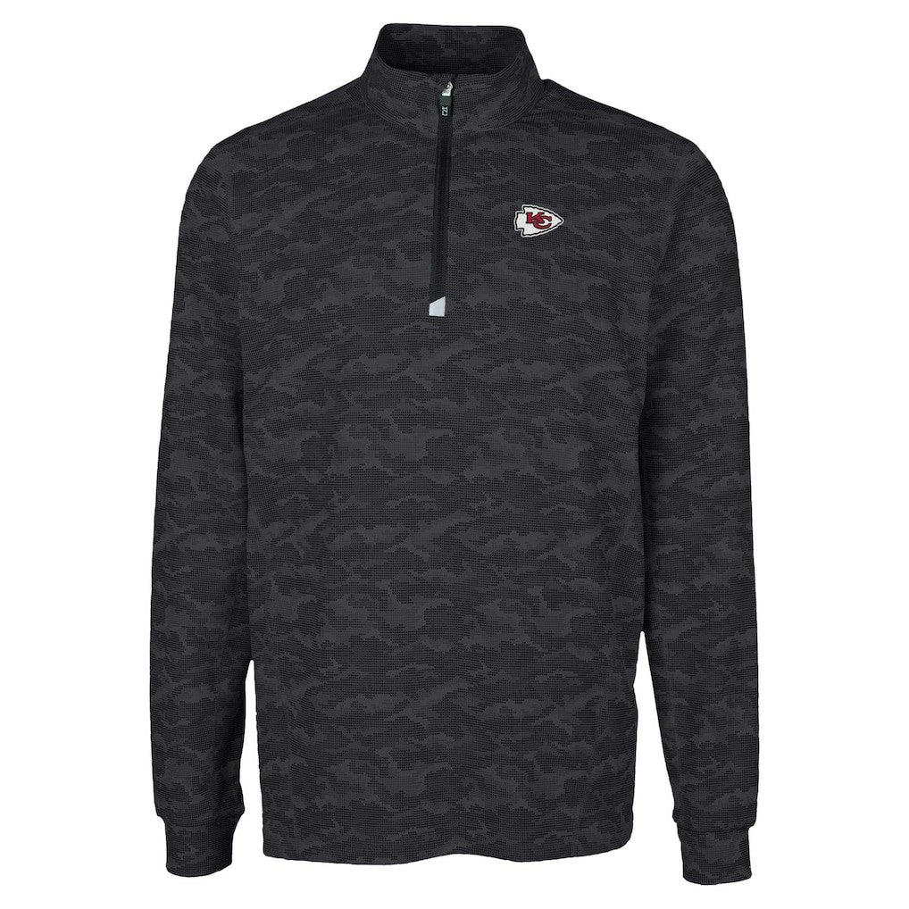 Kansas City Chiefs Cutter & Buck Traverse Camo Print Stretch Quarter-Zip Top - Black outlet