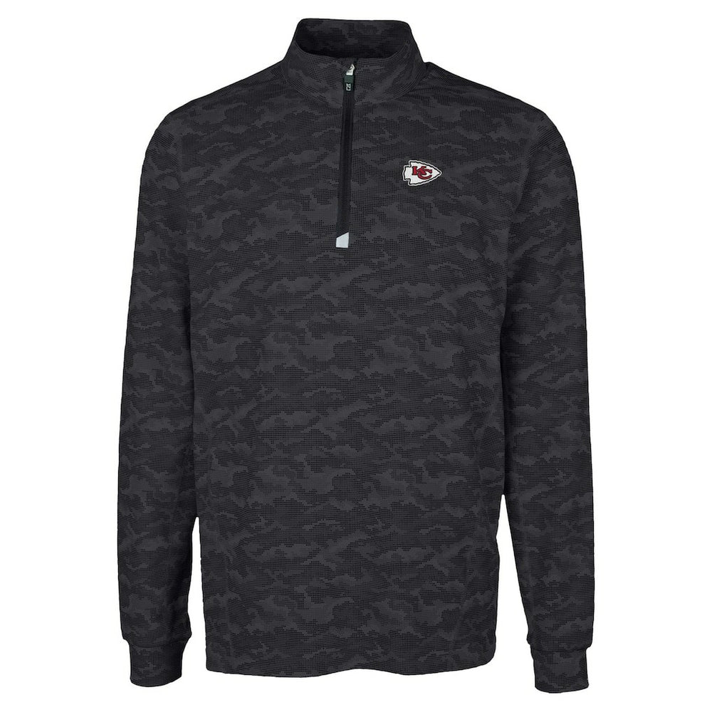 Kansas City Chiefs Cutter & Buck Traverse Camo Print Stretch Quarter-Zip Top - Black outlet