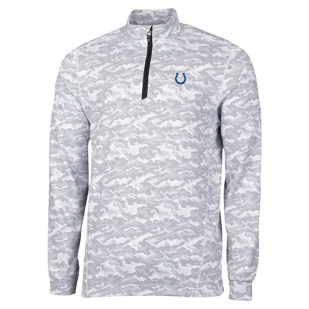 Indianapolis Colts Cutter & Buck Traverse Camo Print Stretch Quarter-Zip Top - Charcoal online