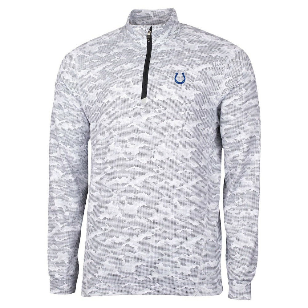 Indianapolis Colts Cutter & Buck Traverse Camo Print Stretch Quarter-Zip Top - Charcoal online