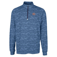 Chicago Bears Cutter & Buck Traverse Camo Print Stretch Quarter-Zip Top - Navy on sale