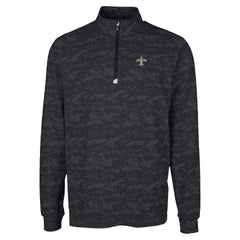 New Orleans Saints Cutter & Buck Traverse Camo Print Stretch Quarter-Zip Top - Black outlet