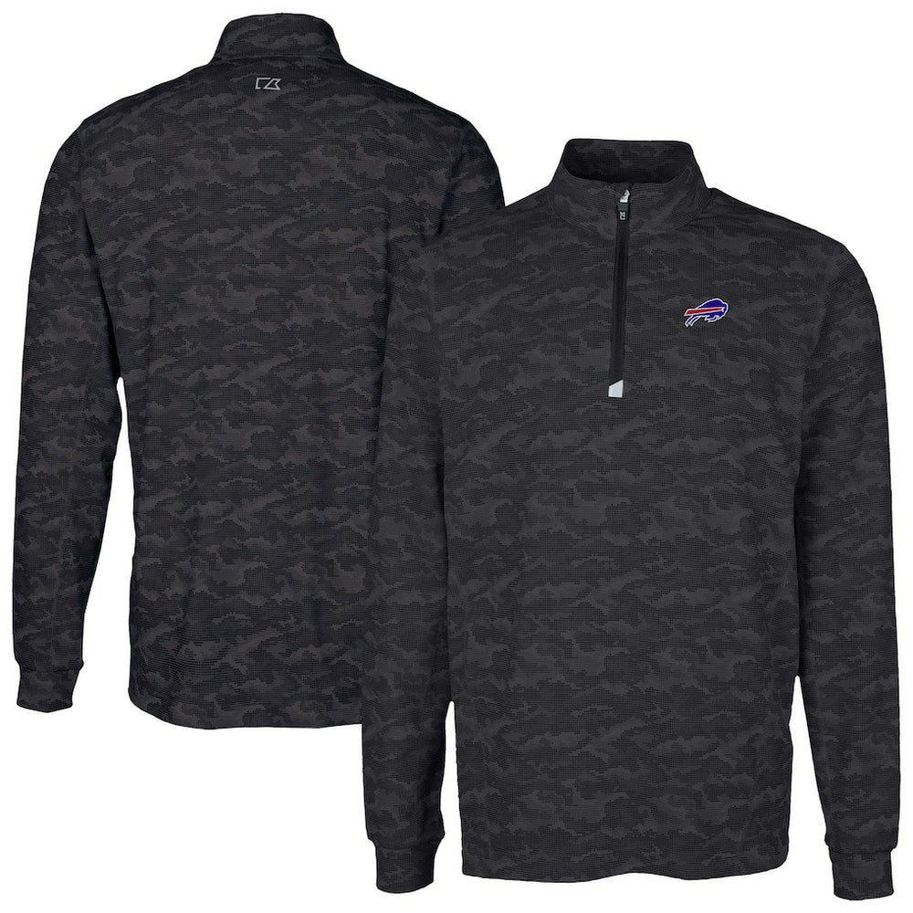 Buffalo Bills Cutter & Buck Traverse Camo Print Stretch Quarter-Zip Top - Black cheap
