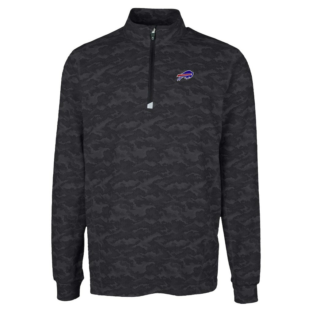 Buffalo Bills Cutter & Buck Traverse Camo Print Stretch Quarter-Zip Top - Black cheap