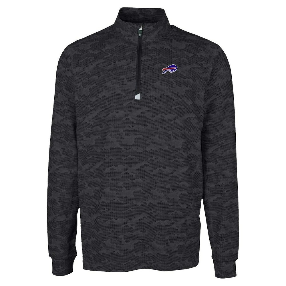 Buffalo Bills Cutter & Buck Traverse Camo Print Stretch Quarter-Zip Top - Black cheap