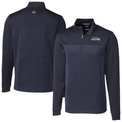 Seattle Seahawks Cutter & Buck Traverse Stripe Stretch DryTec Quarter-Zip Top - Navy cheap