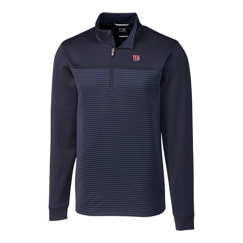 New York Giants Cutter & Buck Traverse Stripe Stretch DryTec Quarter-Zip Top - Navy discount