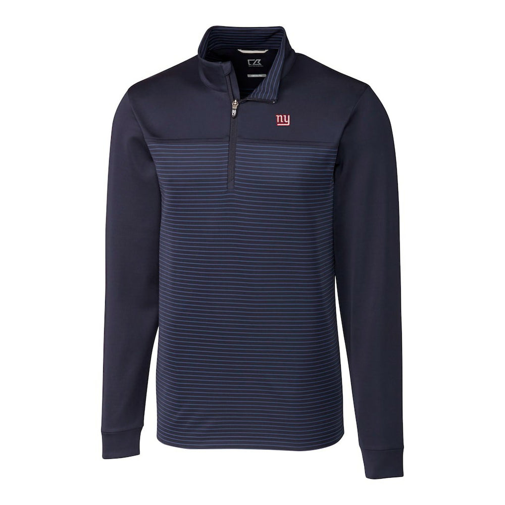 New York Giants Cutter & Buck Traverse Stripe Stretch DryTec Quarter-Zip Top - Navy discount