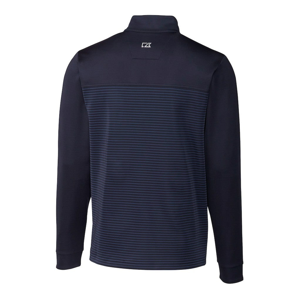 New York Giants Cutter & Buck Traverse Stripe Stretch DryTec Quarter-Zip Top - Navy discount