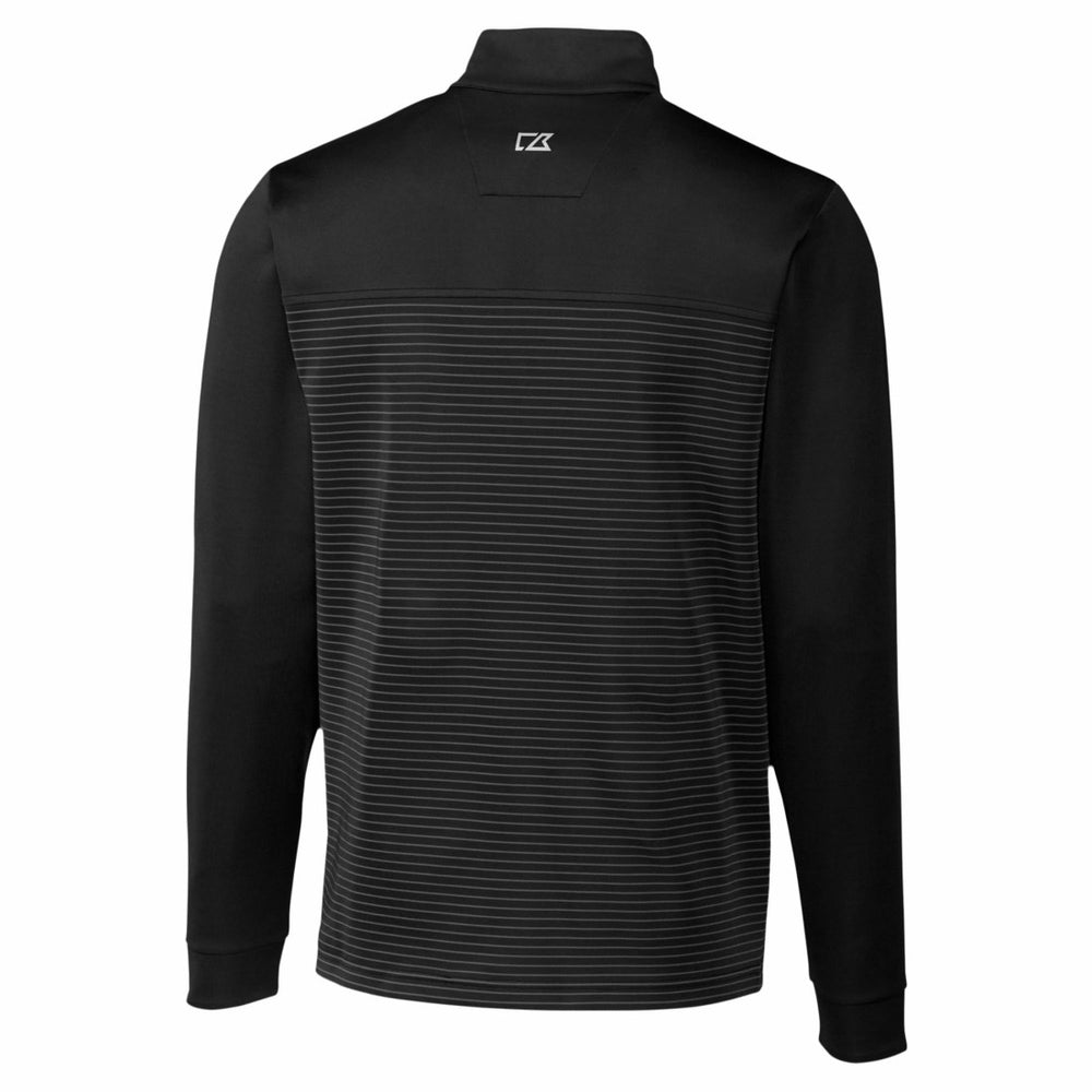 Detroit Lions Cutter & Buck Traverse Stripe Stretch DryTec Quarter-Zip Top - Black for sale