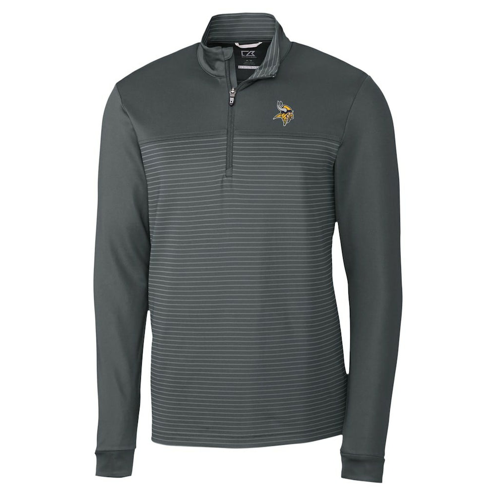 Minnesota Vikings Cutter & Buck Traverse Stripe Stretch DryTec Quarter-Zip Top - Gray sale