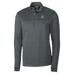 Minnesota Vikings Cutter & Buck Traverse Stripe Stretch DryTec Quarter-Zip Top - Gray sale