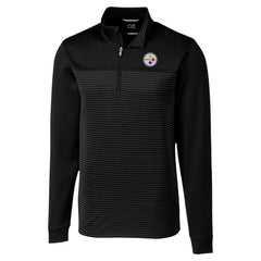 Pittsburgh Steelers Cutter & Buck Traverse Stripe Stretch DryTec Quarter-Zip Top - Black discount