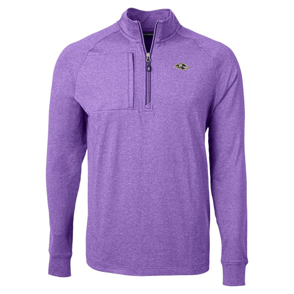 Baltimore Ravens Cutter & Buck Adapt Eco Raglan Quarter-Zip Jacket - Heather Purple sale