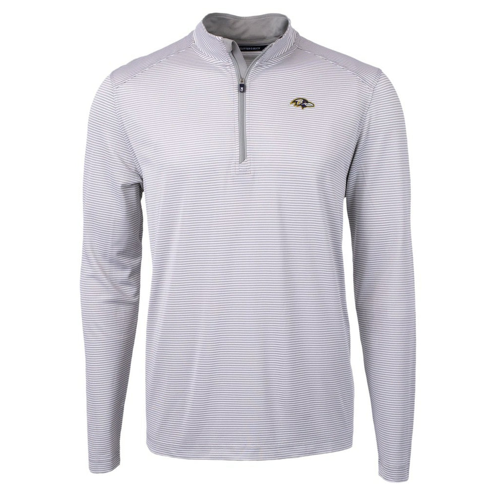 Baltimore Ravens Cutter & Buck Virtue Eco Pique Micro Stripe Quarter-Zip Jacket - Gray cheap