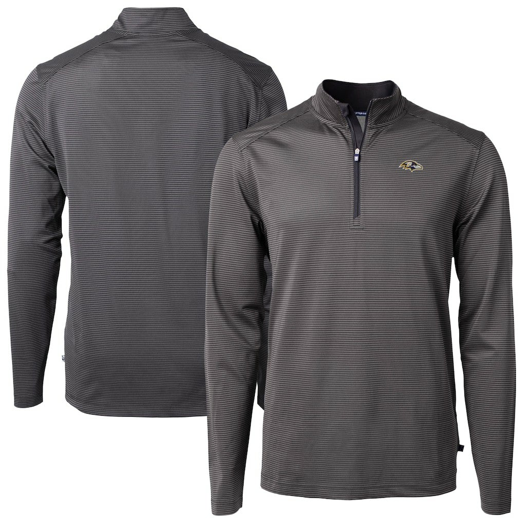 Baltimore Ravens Cutter & Buck Virtue Eco Pique Micro Stripe Quarter-Zip Jacket - Black online