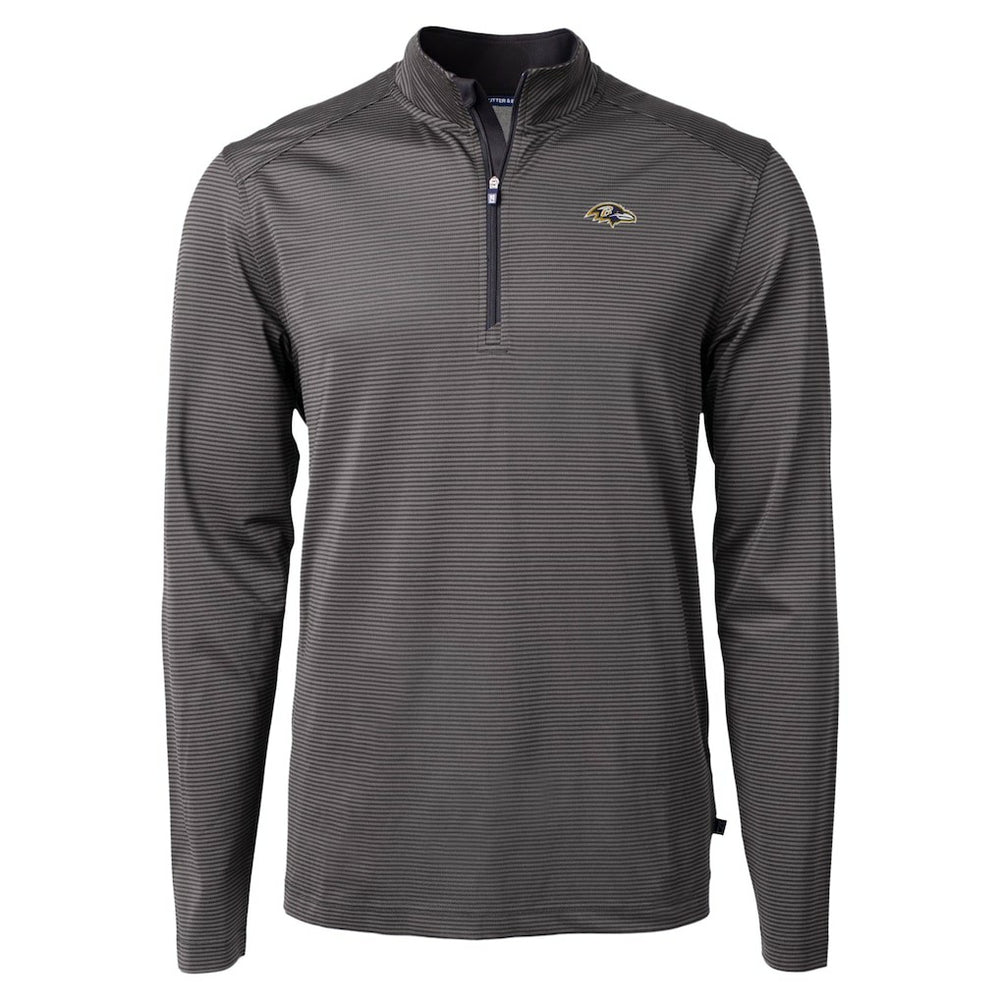 Baltimore Ravens Cutter & Buck Virtue Eco Pique Micro Stripe Quarter-Zip Jacket - Black online