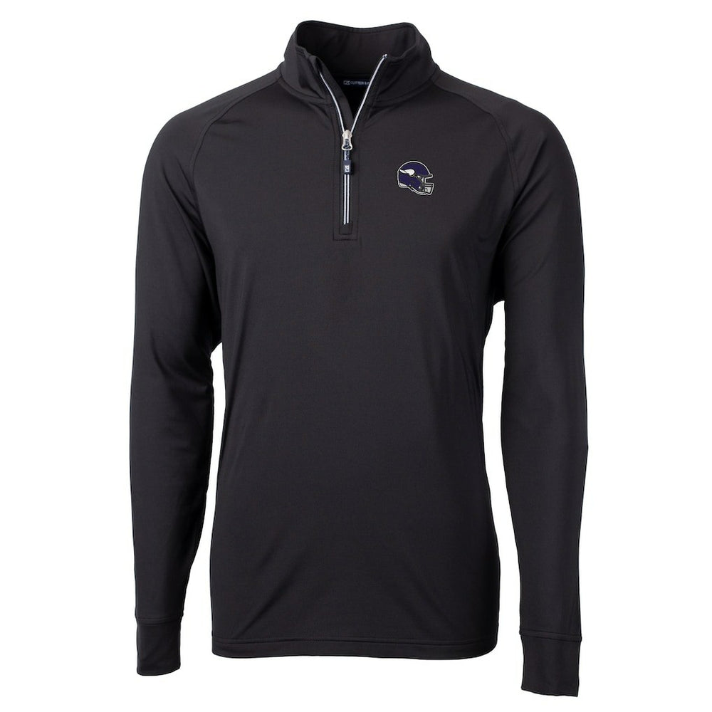 Minnesota Vikings Cutter & Buck Big & Tall Adapt Eco DryTec Raglan Quarter-Zip Jacket - Black cheap