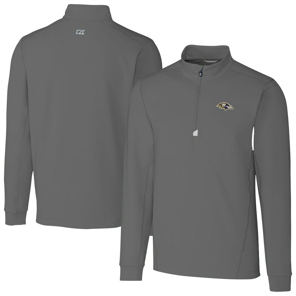 Baltimore Ravens Cutter & Buck Big & Tall Traverse Eco Tri-Blend DryTec Quarter-Zip Jacket - Gray discount
