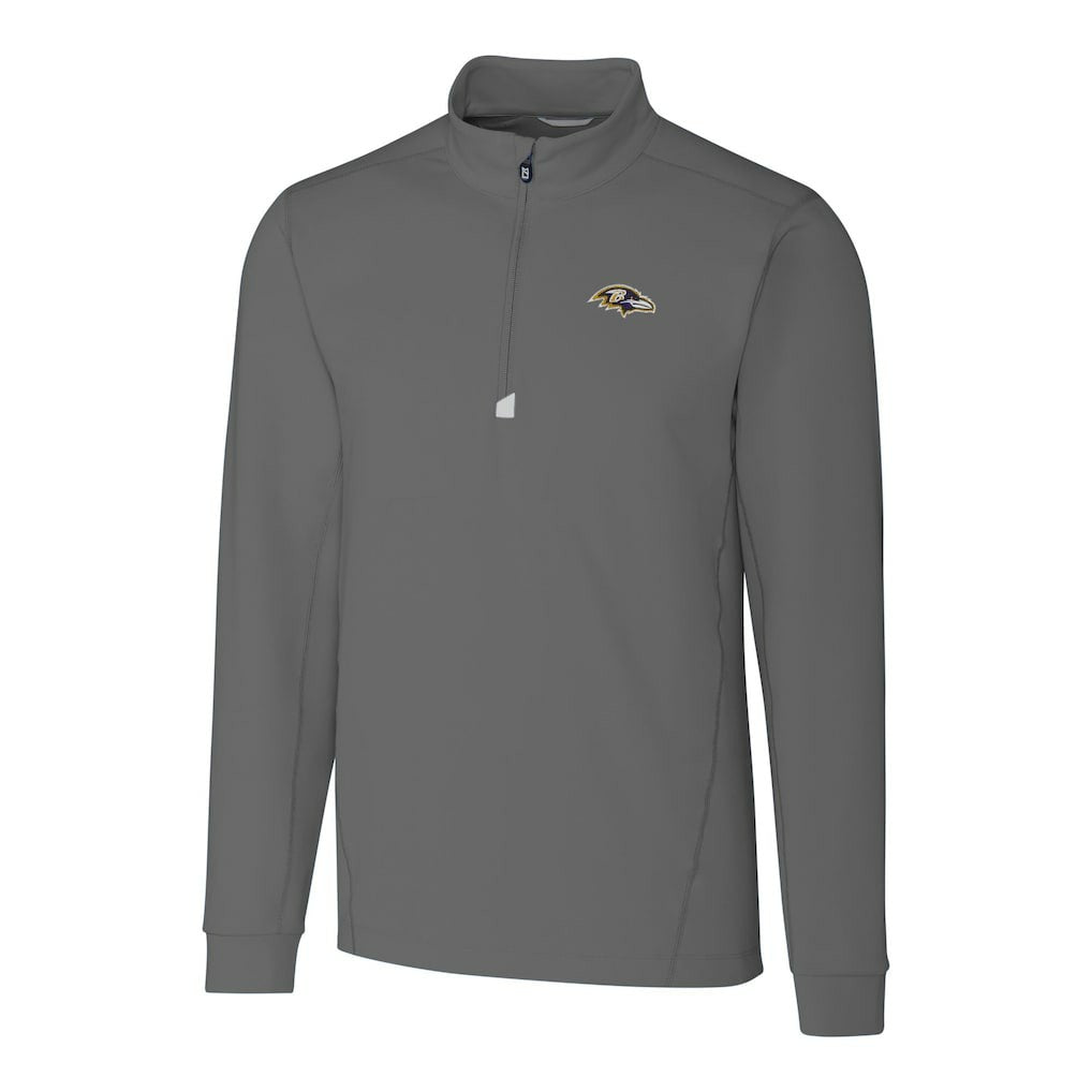 Baltimore Ravens Cutter & Buck Big & Tall Traverse Eco Tri-Blend DryTec Quarter-Zip Jacket - Gray discount